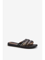 Dámské ploché gumové žabky 26727 Ipanema Puffer Tiras Fem Černé