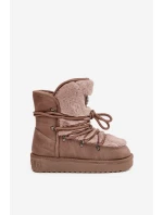 Dámské sněhule na platformě s kožešinou D.Franklin DFSH37022 béžové