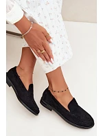 Dámské mokasíny a loafers z ekokoženého semiše černé Laisie Dámské mokasíny a loafers z ekokoženého semiše černé Laisie