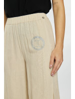 Monnari Kalhoty Dámské bavlněné kalhoty s rozparky béžové