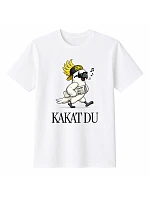 Dámské bavlněné tričko s potiskem - KAKAT DU - bílé