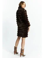 Dámský kabát prošívaný COT0590-017 Tmavě hnědý - Monnari Dámský kabát prošívaný COT0590-017 Tmavě hnědý - Monnari