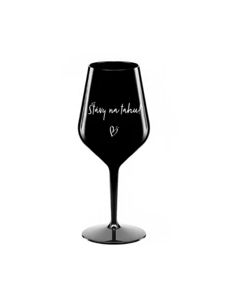 ŠŤÁVY NA TAHU! - černá nerozbitná sklenice na víno 470 ml ŠŤÁVY NA TAHU! - černá nerozbitná sklenice na víno 470 ml
