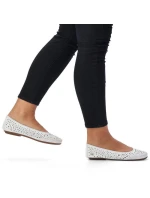 Kožená pohodlná polobotka Rieker W RKR649 bílá