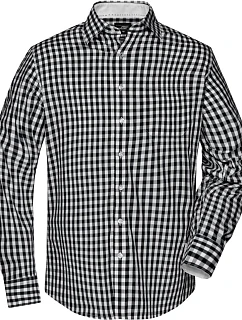 Daiber JN 617 Popelínová kostkovaná košile s dl. rukávem 02.0617 black/white