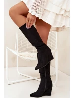 Zateplené Dámské Kozáky Na Platformě Černé Rosina