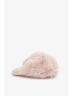Futrzane Dámské Pantofle Světle béžové Wladisa