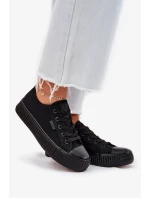 Dámské plátěné tenisky na platformě Big Star – černé Dámské plátěné tenisky na platformě Big Star – černé