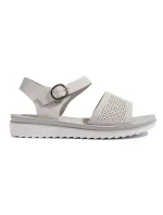 Praktické dámské sandály šedo-stříbrné platforma Praktické dámské sandály šedo-stříbrné platforma