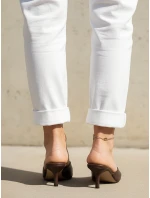 FashionStreet hnědé kožené dámské žabky ZY1389