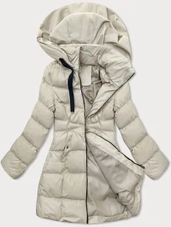 Světle béžová dámská bunda s kapucí J Style (5M3231-62)