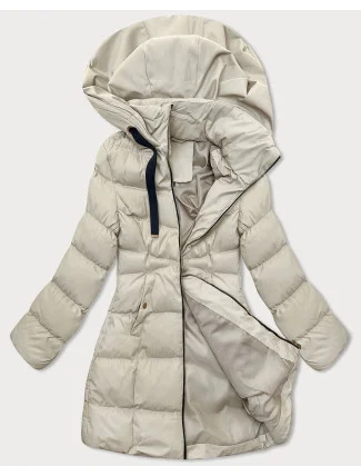 Světle béžová dámská bunda s kapucí J Style (5M3231-62)