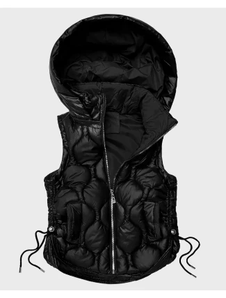 Černá prošívaná dámská vesta se stahovacími boky J style (5M3235-392B)