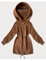 Vlněná bunda typu alpaka v karamelové barvě (W017#) Vlněná bunda typu alpaka v karamelové barvě (W017#)