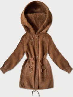 Vlněná bunda typu alpaka v karamelové barvě (W017#)