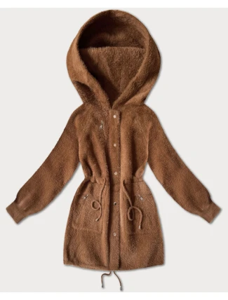 Vlněná bunda typu alpaka v karamelové barvě (W017#) Vlněná bunda typu alpaka v karamelové barvě (W017#)