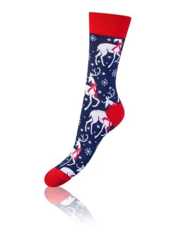 Dárková krabička zábavných crazy ponožek 4 páry CRAZY SOCKS BOX - BELLINDA - červená