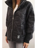 Dámská prošívaná bunda s krátkým střihem a stojáčkem černá