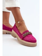Zazoo 3429/W Dámské semišové mokasíny s ozdobou Fuksie Zazoo 3429/W Dámské semišové mokasíny s ozdobou Fuksie