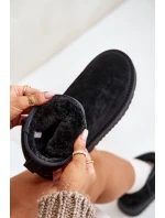 Dámské semišové zimní boty na platformě nad kotníky černé Rianaella