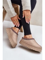 Nízké dámské sněhule s výšivkou na platformě světle béžové Narirya Nízké dámské sněhule s výšivkou na platformě světle béžové Narirya