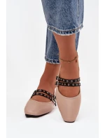 Dámské baleríny s pásky Deliora – béžové