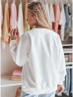 Dámská oversize mikina s výšivkou DOGSWEETY bílá FashionStreet BY1478