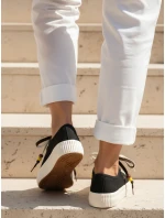 Dámské tenisky s ozdobnými korálky černé FashionStreet ZY1405