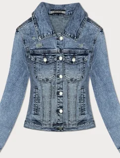 Světle modrá klasická dámská džínová bunda (W025-B)