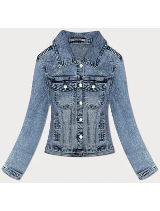 Světle modrá klasická dámská džínová bunda (W025-B) Světle modrá klasická dámská džínová bunda (W025-B)