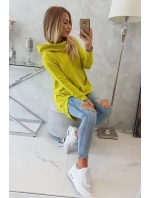Mikina s dlouhými zády a kapucí kiwi