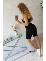 Souprava s kalhotami s vysokým pasem černé barvy Souprava s kalhotami s vysokým pasem černé barvy