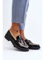 Dámské lakované polobotky mokasíny S.Barski HY336A černé Dámské lakované polobotky mokasíny S.Barski HY336A černé