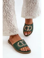 Pantofle KV27-052 tmavě zelené - Step in style