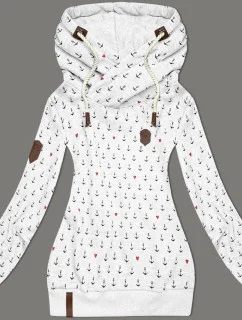 Světle šedá dámská vzorovaná mikina (2304)