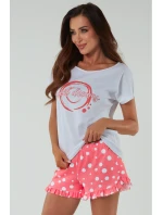 Italská móda Raba kr.r. kr.sp. barva:bílá/malinový potisk Italská móda Raba kr.r. kr.sp. barva:bílá/malinový potisk