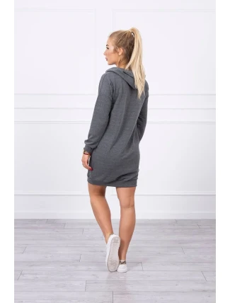 Šaty s kapucí grafitové