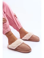 Dámské Papuče Pantofle s Kožíškem Bežová Pinky