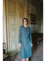 S413 Šaty s mašlemi - šedé