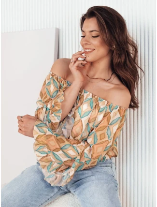 Dámská pruhovaná halenka SPRIAN hnědá FashionStreet RY2463