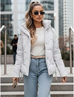 Dámská zimní bunda LOVEWARM krátká prošívaná s kapucí bílá FashionStreet TY5042