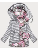 Oboustranná šedá dámská květovaná bunda (PC-7509-61) Oboustranná šedá dámská květovaná bunda (PC-7509-61)