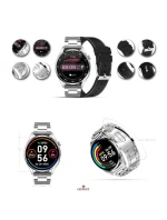 Chytré hodinky GIEWONT Vertex SmartCall GW450-5 Silver/Carbon Leather Chytré hodinky GIEWONT Vertex SmartCall GW450-5 Silver/Carbon Leather