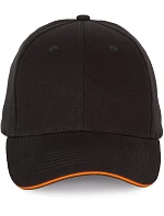 K-up KP 185 6 panelová sandwich kšiltovka 20.0185 black/orange K-up KP 185 6 panelová sandwich kšiltovka 20.0185 black/orange
