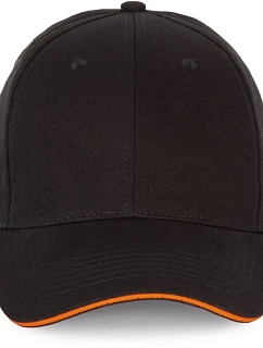 K-up KP 185 6 panelová sandwich kšiltovka 20.0185 black/orange
