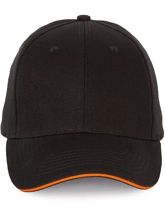 K-up KP 185 6 panelová sandwich kšiltovka 20.0185 black/orange K-up KP 185 6 panelová sandwich kšiltovka 20.0185 black/orange