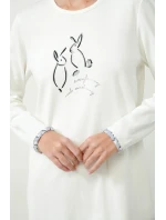 Vamp - Krémová noční košile s roztomilými zajíčky 21455 - Vamp Vamp - Krémová noční košile s roztomilými zajíčky 21455 - Vamp