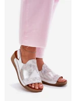 Dámské Kožené Sandály Na Klínu S Pletením Maciejka L7067-11 Bílé
