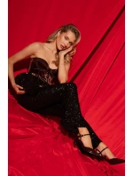 Lakované lodičky s páskem čokoládové Tarilin