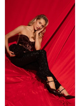 Lakované lodičky s páskem čokoládové Tarilin